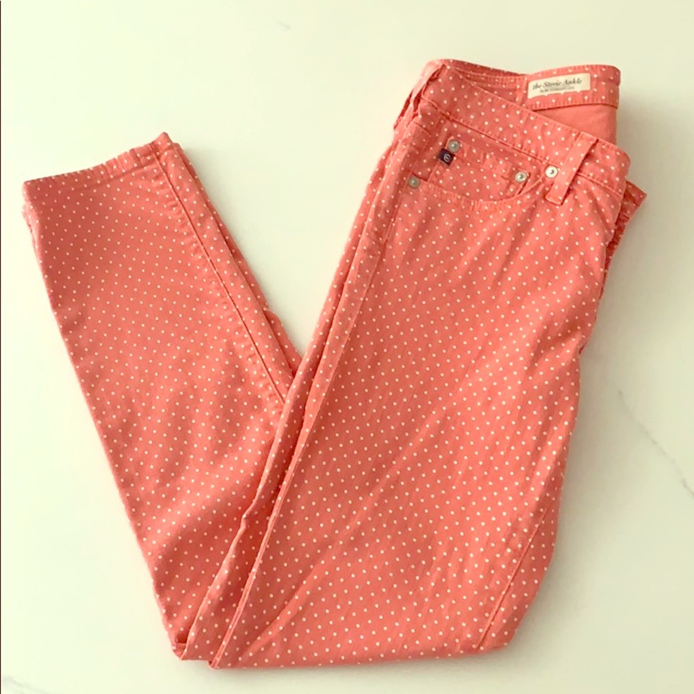 Polka dot ankle jeans